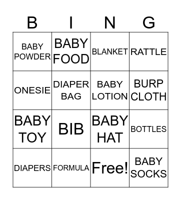 It's a BOY!!!  Bingo Card