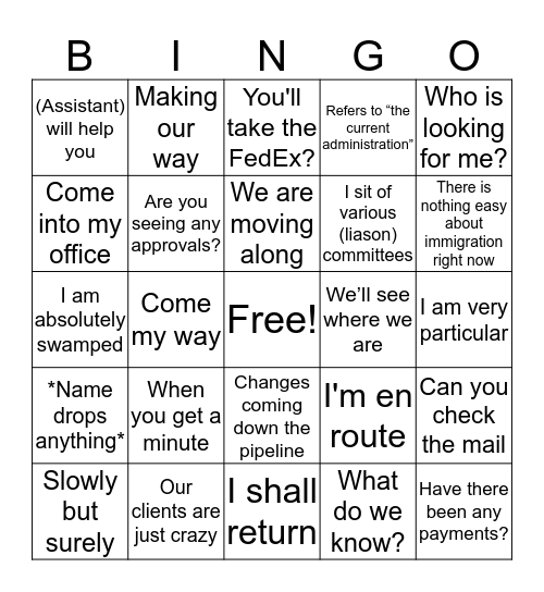 Mona Bingo Card