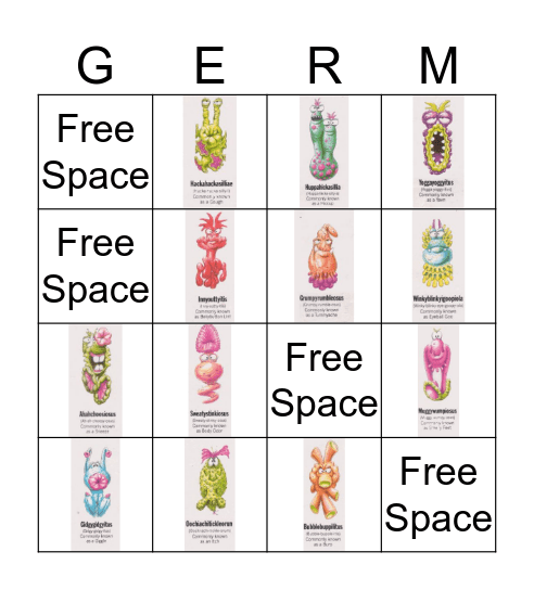 Germs! Bingo Card