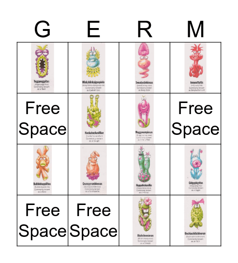 Germs! Bingo Card