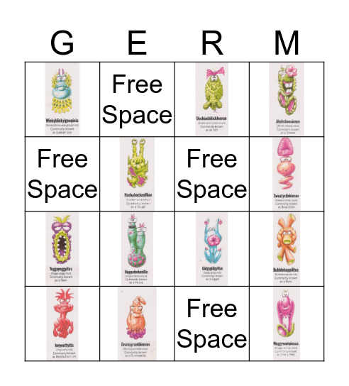 Germs! Bingo Card