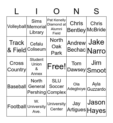 Champagne Bingo Card