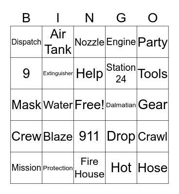 Fire Bingo Card