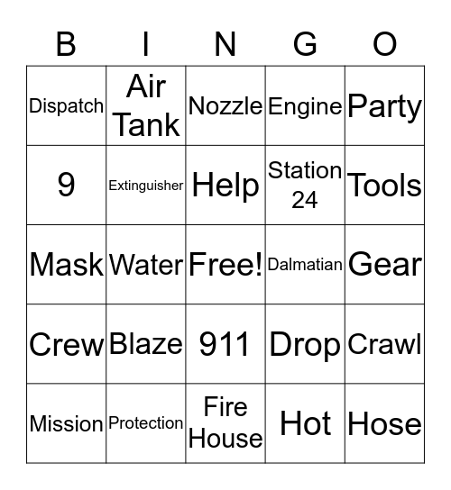 Fire Bingo Card