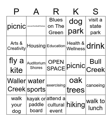 PARKS - BINGO Card