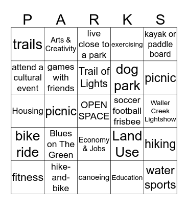 PARKS - BINGO Card