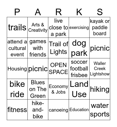 PARKS - BINGO Card