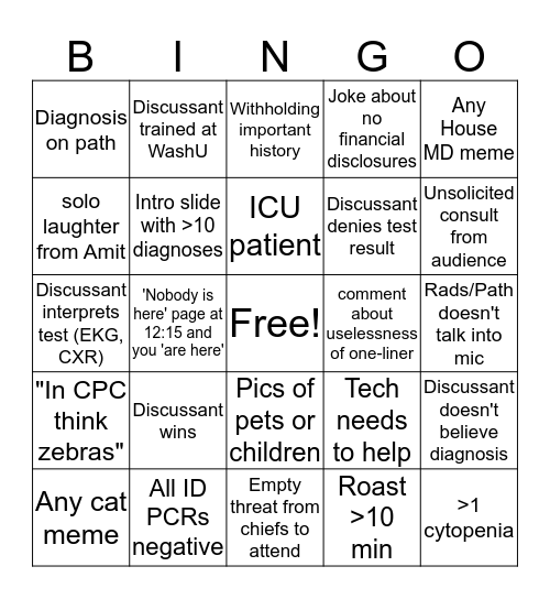 CPC Bingo! Bingo Card