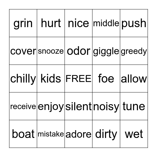 BINGO Card