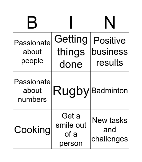Bingo1 Bingo Card