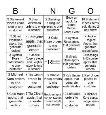 Leigh's Bingo October 1st - 19th Bingo Card