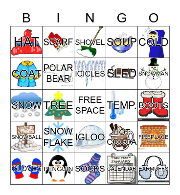 Winter Bingo Card