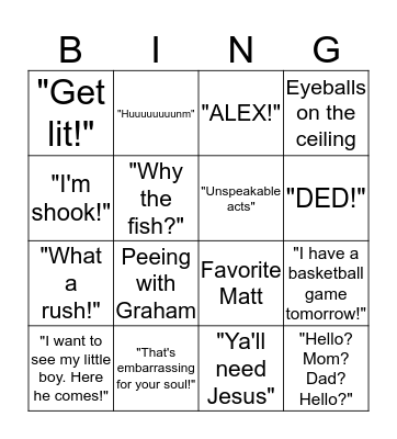 Hayley Bingo! Bingo Card