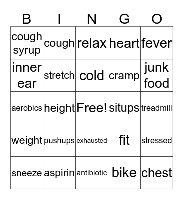 Salud Bingo Card
