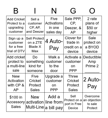 Cricket Protect Fill The Fridge Bingo Card