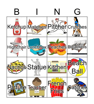 Medial /CH/ Bingo Card