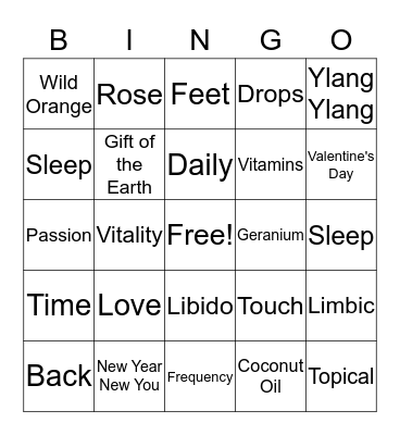Essential Date Night Bingo Card