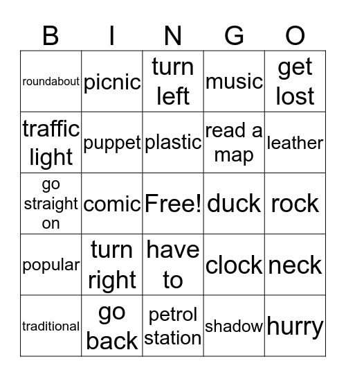 Get Lost! Bingo Card