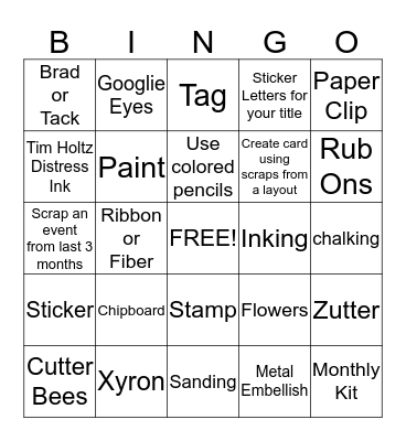 Scrapyard Junkie Halloween Bingo! Bingo Card