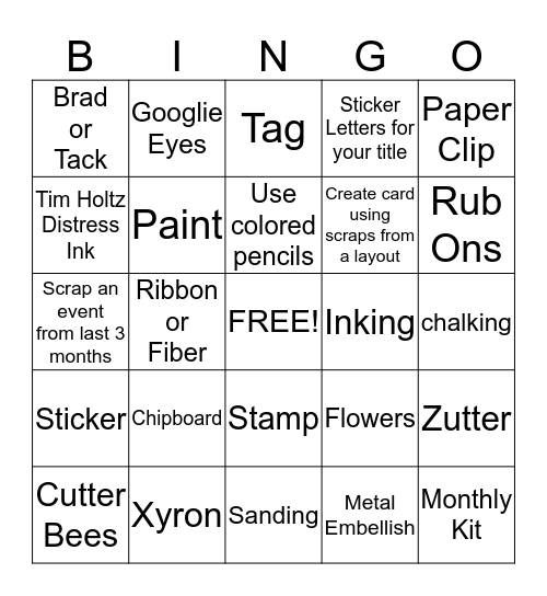 Scrapyard Junkie Halloween Bingo! Bingo Card