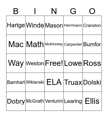 Franklin Fun February Bingo Card