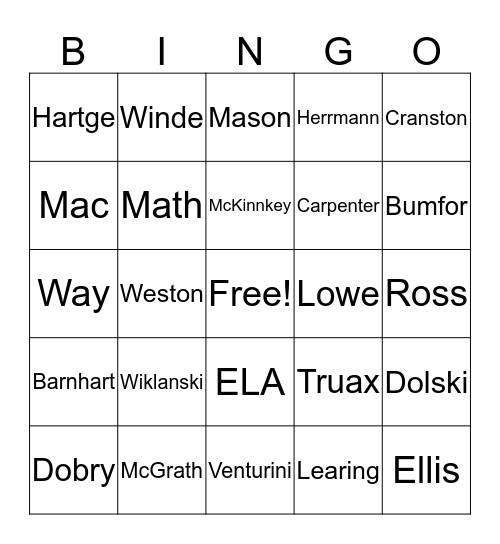Franklin Fun February Bingo Card