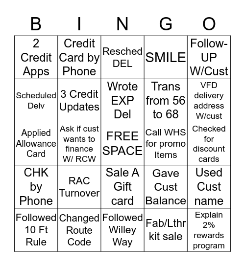 HAMMER'S BINGO YO! Bingo Card
