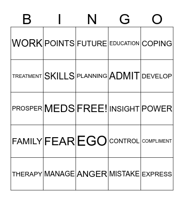 Treatment Bingo Card