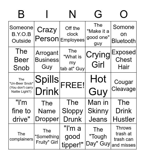 The Frog Pond Bingo Card