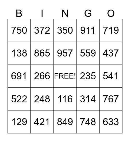 Math & Science Night Bingo Card