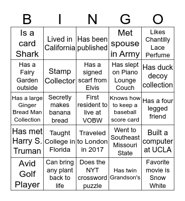 Fast Friends Bingo January 24th  Bingo Card