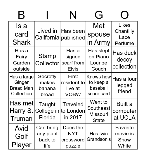 Fast Friends Bingo January 24th  Bingo Card