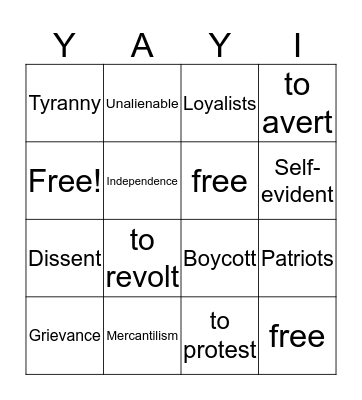 Social Studies Bingo Card