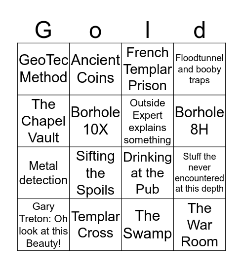 The Curse of Oak Island Bingo Card