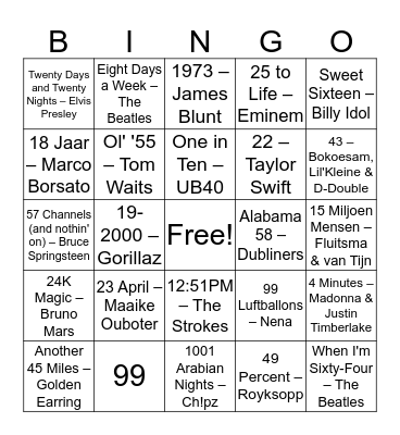 EXCELSIOR a gogo Bingo Card