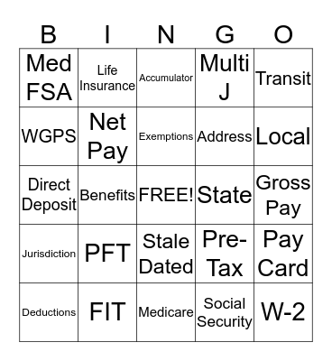 National Payroll Week !!!!! Bingo Card