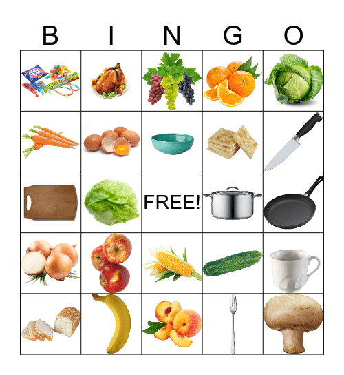 Food Bingo 1 Bingo Card