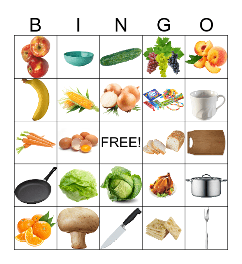 Food Bingo 1 Bingo Card