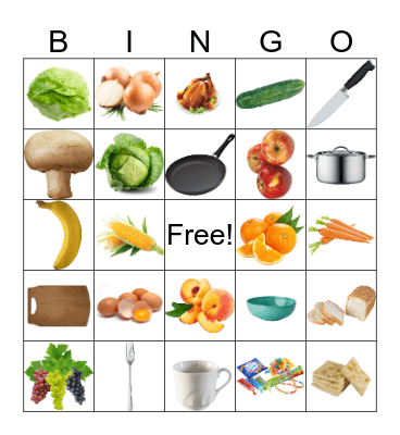 Food Bingo 1 Bingo Card