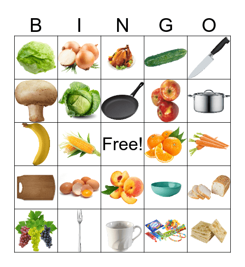 Food Bingo 1 Bingo Card