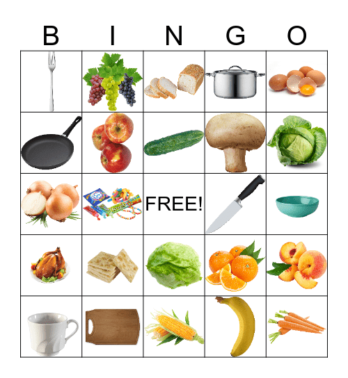 Food Bingo 1 Bingo Card