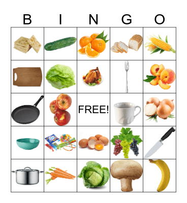 Food Bingo 1 Bingo Card