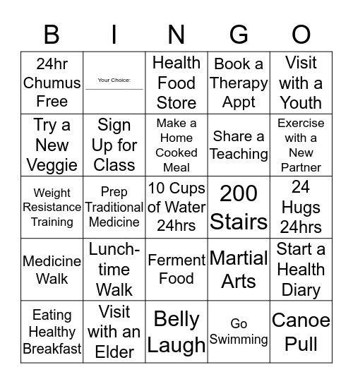 WINTER WELLNESS Bingo Card