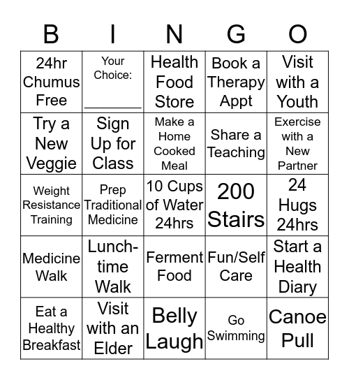 WINTER WELLNESS Bingo Card