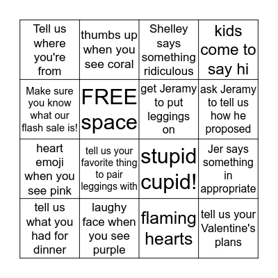 Valentine's Legging Bingo! Bingo Card