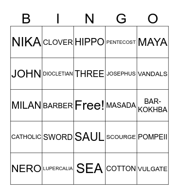 WEEK 19 / 20 MOH Bingo Card