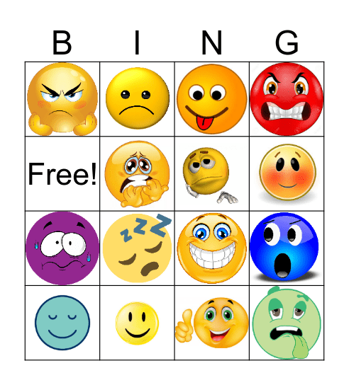 EMOTIONS Bingo Card