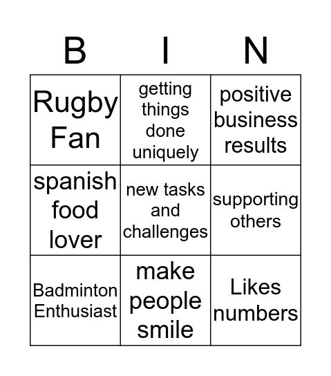 Bingo 1 Bingo Card