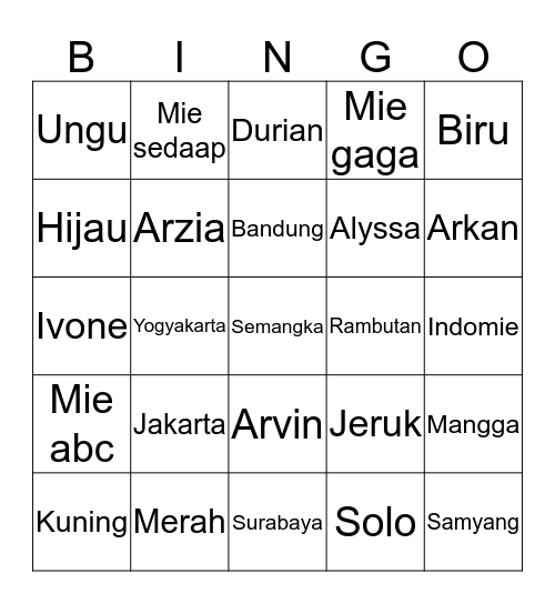 BINGONYA AAPI Bingo Card