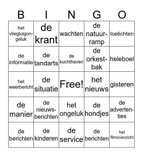 Waarom de krant lezen Bingo Card